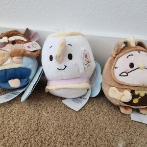 Disney Beauty And The Beast Plush Toy Set Chip Cogsworth Beast..no More Scent